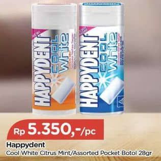 Promo Harga Happydent Cool White Permen Karet Mint, Tutti Fruity 28 gr - TIP TOP