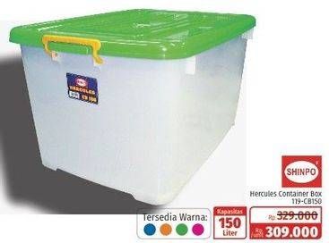 Promo Harga SHINPO Hercules Container Box Biru, Hijau, Jingga, Pink 150000 ml - Lotte Grosir