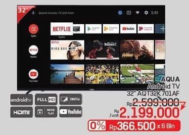 Promo Harga Aqua AQT32K701A | Android TV 32 Inci  - LotteMart