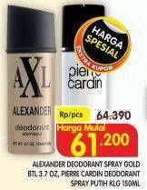 Promo Harga Alexander Deodoran Spray/Pierre Cardin Deodorant Spray   - Superindo