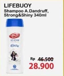 Promo Harga Lifebuoy Shampoo Anti Dandruff, Strong Shiny 340 ml - Alfamart