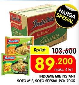 Promo Harga INDOMIE Mi Kuah Soto Mie, Soto Spesial per 40 pcs 70 gr - Superindo