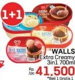 Promo Harga Walls Ice Cream Unicorn 3 In 1 700 ml - LotteMart