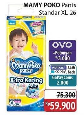 Promo Harga Mamy Poko Pants Xtra Kering XL26 26 pcs - Alfamidi