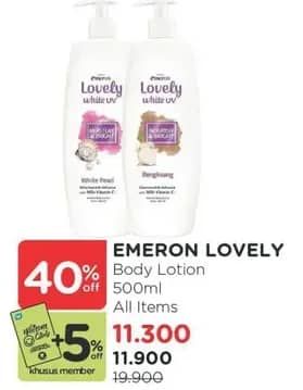 Promo Harga Emeron Lovely White Hand & Body Lotion All Variants 500 ml - Watsons