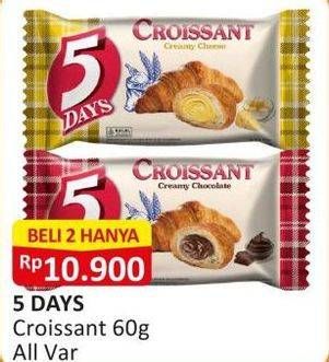 Promo Harga 5 Days Croissant All Variants 60 gr - Alfamart