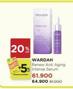 Promo Harga WARDAH Renew You Anti Aging Intensive Serum 17 ml - Watsons