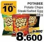 Promo Harga POTABEE Snack Potato Chips Salted Egg, Wagyu Beef Steak 68 gr - Giant