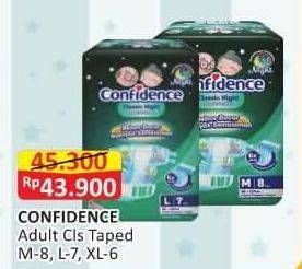 Promo Harga Confidence Adult Diapers Classic Night L7, M8, XL6 6 pcs - Alfamart