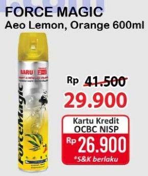 Promo Harga Force Magic Insektisida Spray Lemon, Orange 600 ml - Alfamart