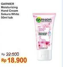 Promo Harga GARNIER Sakura White Moisturizing Hand Cream 50 ml - Indomaret