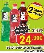 Promo Harga AJE BIG COLA Minuman Soda Lemon, Strawberry, Cola 1800 ml - Superindo