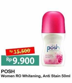 Promo Harga POSH Deo Roll On Whitening, Anti Stain 50 ml - Alfamart