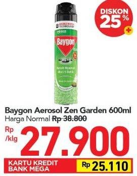 Promo Harga BAYGON Insektisida Spray Zen Garden 675 ml - Carrefour