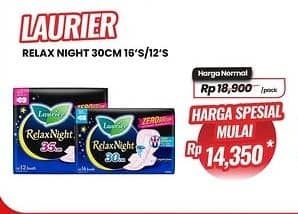 Promo Harga Laurier Relax Night 30cm 16 pcs - Carrefour