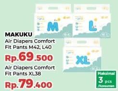 Promo Harga Makuku Comfort Fit Diapers Pants M42, L40 40 pcs - Yogya