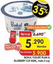 Promo Harga BIOKUL Set Yogurt Plain, Blueberry 80 ml - Superindo