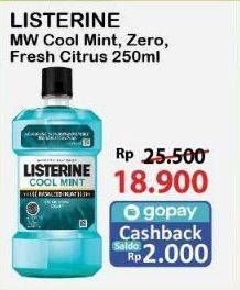 Promo Harga Listerine Mouthwash Antiseptic Cool Mint, Zero, Fresh Citrus, Fresh Citrus 250 ml - Alfamart