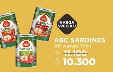 Promo Harga ABC Sardines All Variants 155 gr - LotteMart