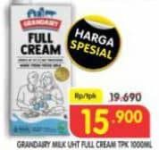 Promo Harga Grandairy Susu UHT Full Cream 1000 ml - Superindo