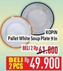 Promo Harga KOPIN PALLET Color Soup Plate White  - Hypermart