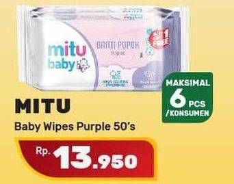 Promo Harga MITU Baby Wipes Ganti Popok Purple Playful Fressia 50 pcs - Yogya