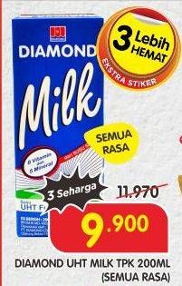 Promo Harga DIAMOND Milk UHT All Variants 200 ml - Superindo