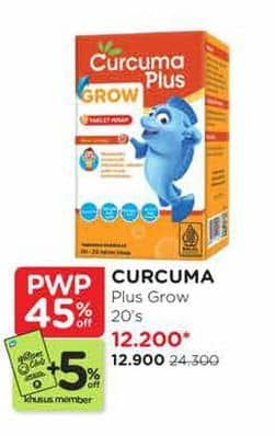 Promo Harga Curcuma Plus Grow Tablet Hisap Multivitamin 20 pcs - Watsons