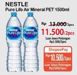 Promo Harga NESTLE Pure Life Air Mineral 1500 ml - Alfamart