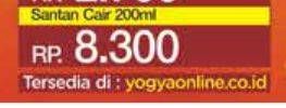 Promo Harga Sasa Santan Cair 200 ml - Yogya