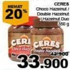 Promo Harga CERES Choco Spread Choco Hazelnut, Double Hazelnut, Duo Milk Hazelnut 350 gr - Giant