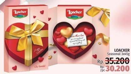 Promo Harga LOACKER Spesial Valentine per 3 pcs 45 gr - LotteMart
