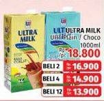 Promo Harga ULTRA MILK Susu UHT Plain, Chocolate 1000 ml - LotteMart