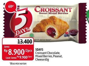 Promo Harga 5 DAYS Croissant 60 gr - Alfamidi