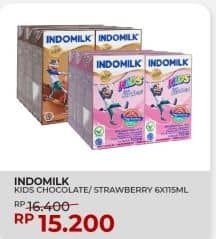 Promo Harga Indomilk Susu UHT Kids Cokelat, Stroberi per 6 tpk 115 ml - Yogya