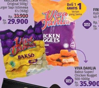Promo Harga VIVA DAHLIA Bakso Super / Chicken Nugget 500-1000gr  - LotteMart