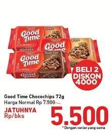 Promo Harga GOOD TIME Cookies Chocochips 72 gr - Carrefour