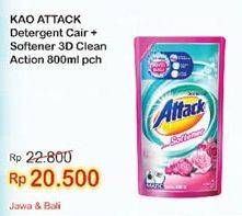 Promo Harga ATTACK Detergent Liquid 3D Clean Action 800 ml - Indomaret