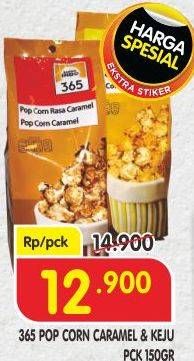 Promo Harga 365 Pop Corn Cheese, Caramel 150 gr - Superindo