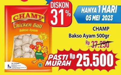 Promo Harga Champ Bakso Chicken Ball 500 gr - Hypermart