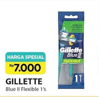 Promo Harga GILLETTE Blue II Flexible 1 pcs - Alfamart