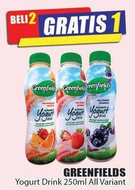 Promo Harga GREENFIELDS Yogurt Drink All Variants 250 ml - Hari Hari
