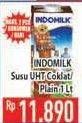 Promo Harga INDOMILK Susu UHT Full Cream Plain, Cokelat 1 ltr - Hypermart