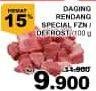 Promo Harga Daging Rendang Sapi Frozen, Defrost per 100 gr - Giant