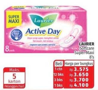 Promo Harga Laurier Active Day Super Maxi 8 pcs - Lotte Grosir