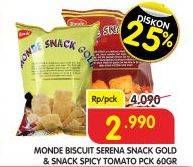 Promo Harga MONDE Serena Snack Gold/Snack Spicy Tomato 50gr  - Superindo