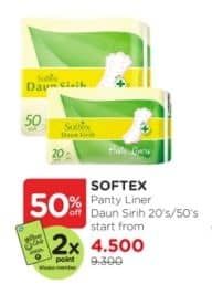 Promo Harga Softex Pantyliner Daun Sirih Regular 20 pcs - Watsons