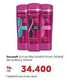 Promo Harga SERASOFT Shampoo Hairfall Treatment, Shiny Black 340 ml - Carrefour