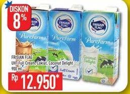 Promo Harga FRISIAN FLAG Susu UHT Purefarm Full Cream, Cokelat, Coconut Delight 900 ml - Hypermart