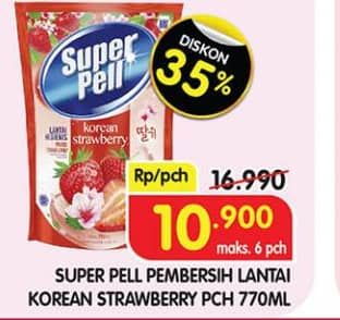 Promo Harga Super Pell Pembersih Lantai Korean Strawberry 770 ml - Superindo